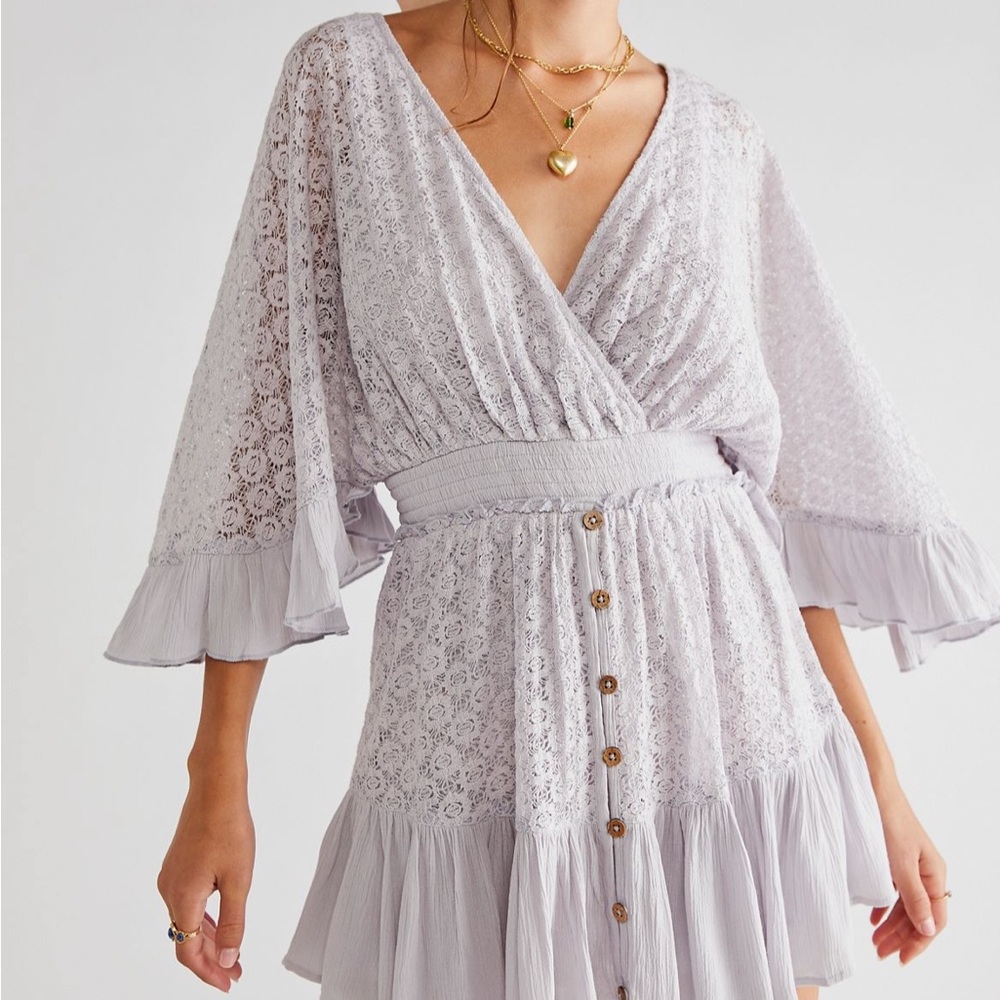 Free People Light Gray Shyanne Romper
